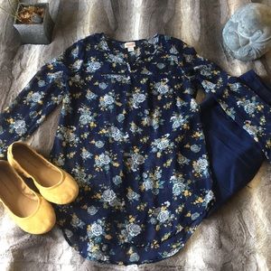 Blue Floral Mossimo Blouse